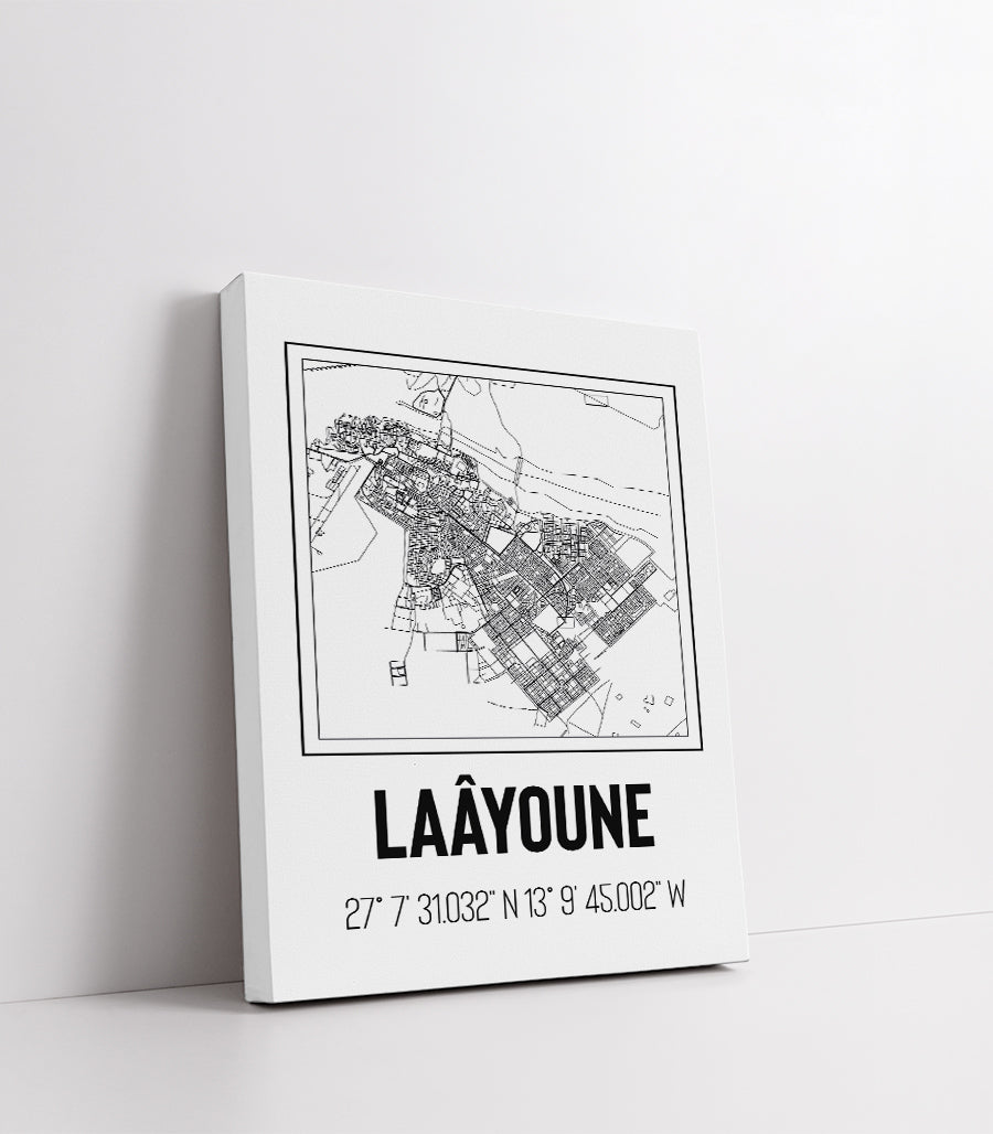 Tableau Décoratif 'Vue Cartographique de Laâyoune'