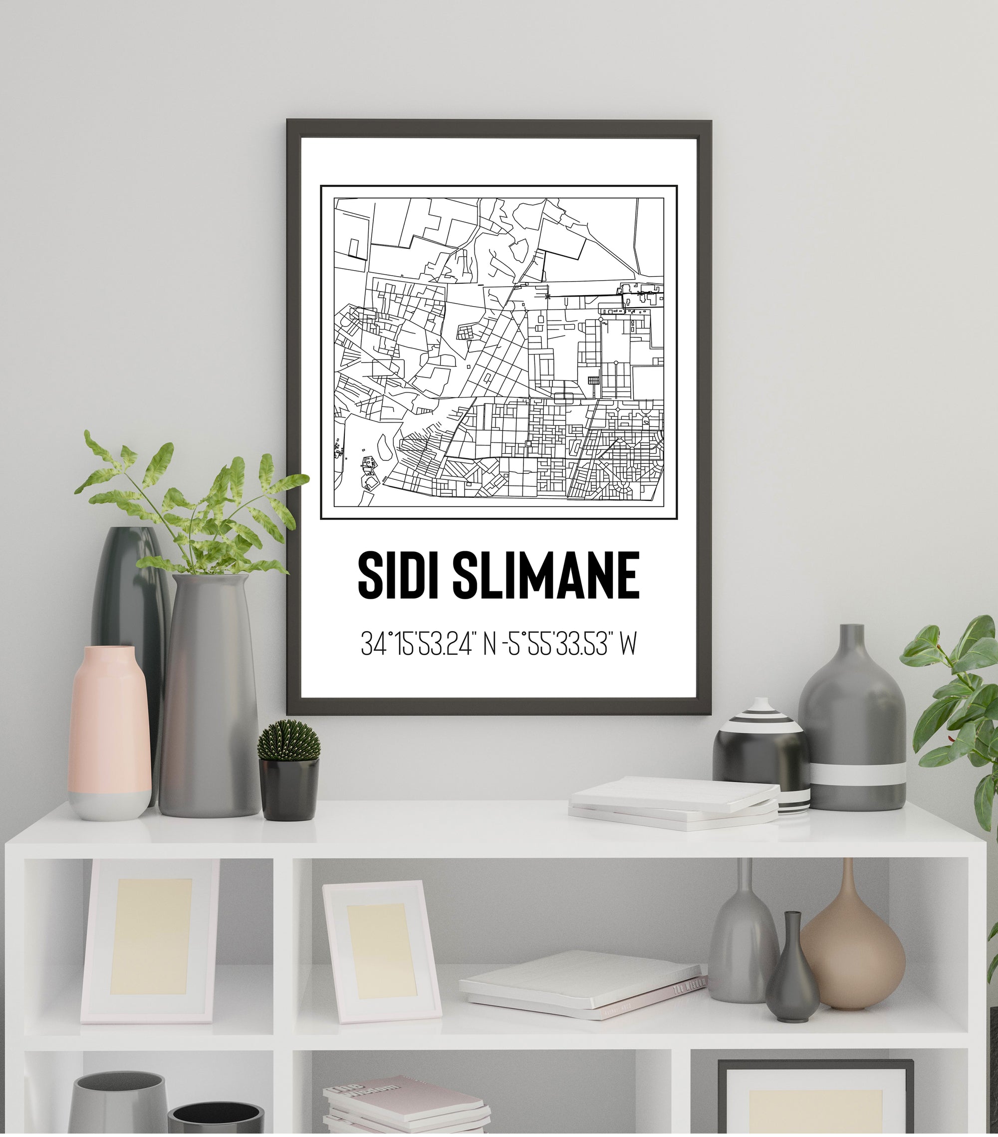 Tableau Décoratif Cartographique de Sidi Slimane