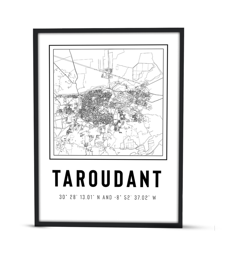 Tableau Décoratif Cartographique : Écho Urbain de Taroudant