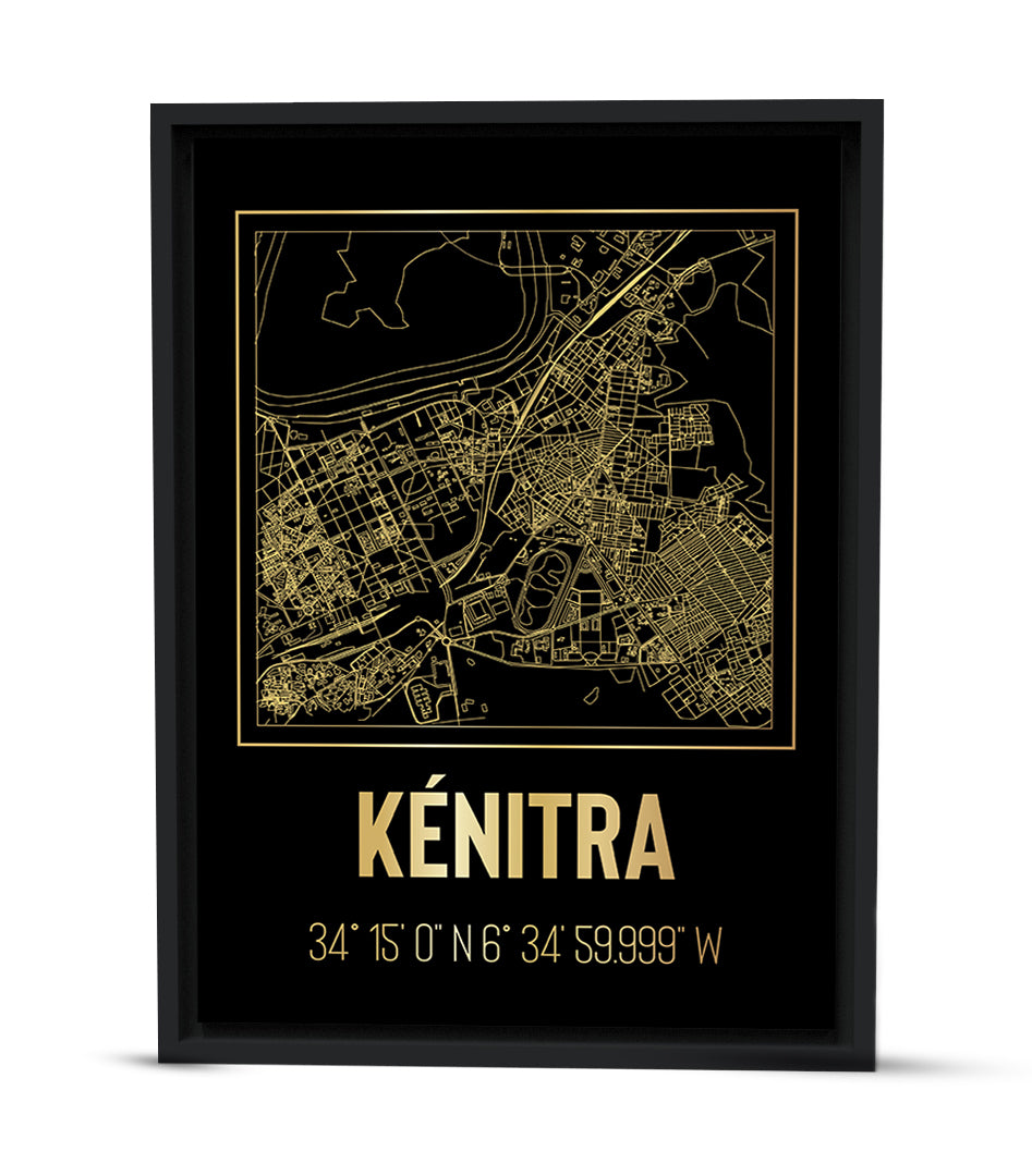 Tableau Décoratif &#39;Labyrinthe Doré de Kénitra&#39;