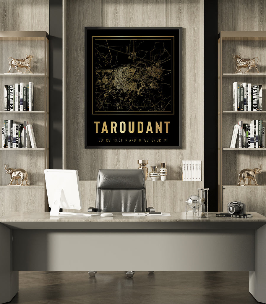 Tableau Décoratif Géographique : Trame et Texture de Taroudant