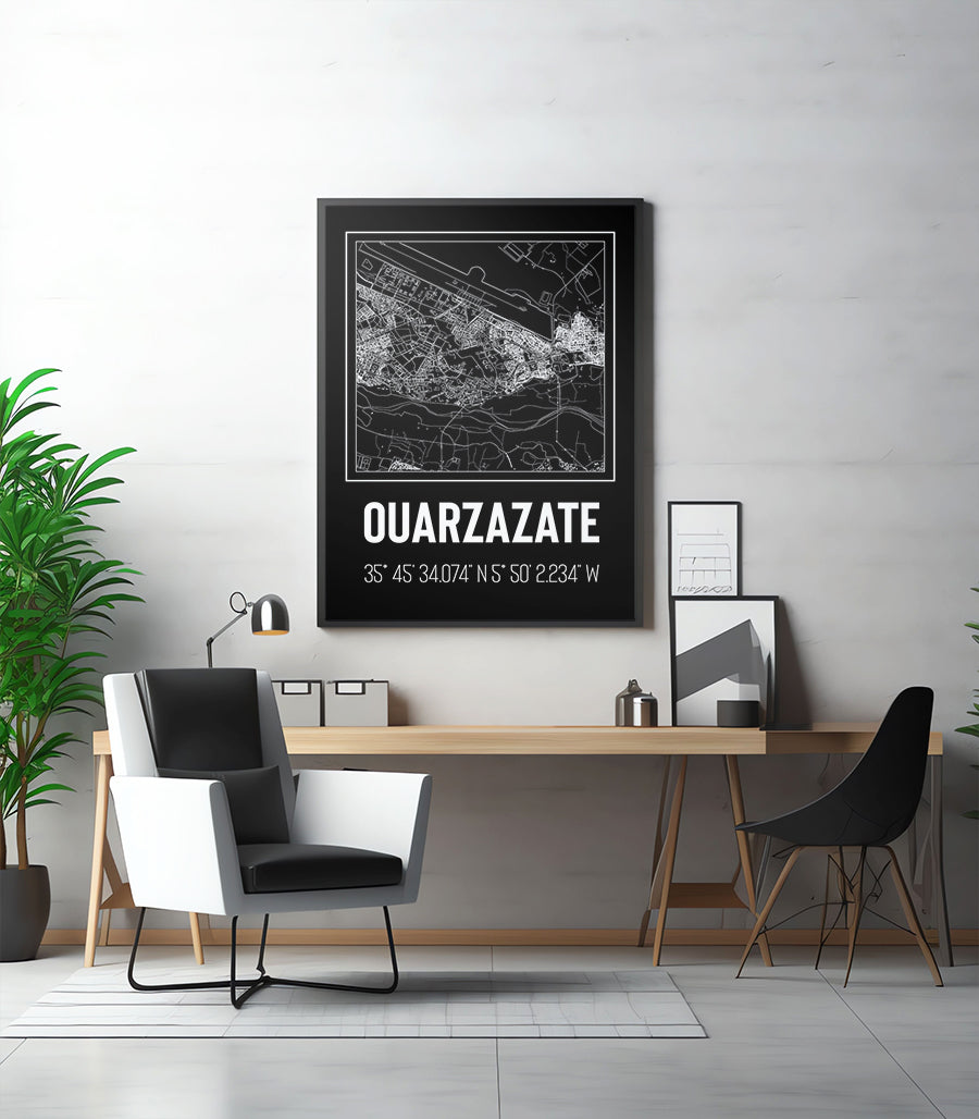 Tableau Décoratif 'Silhouette Urbaine de Ouarzazate'