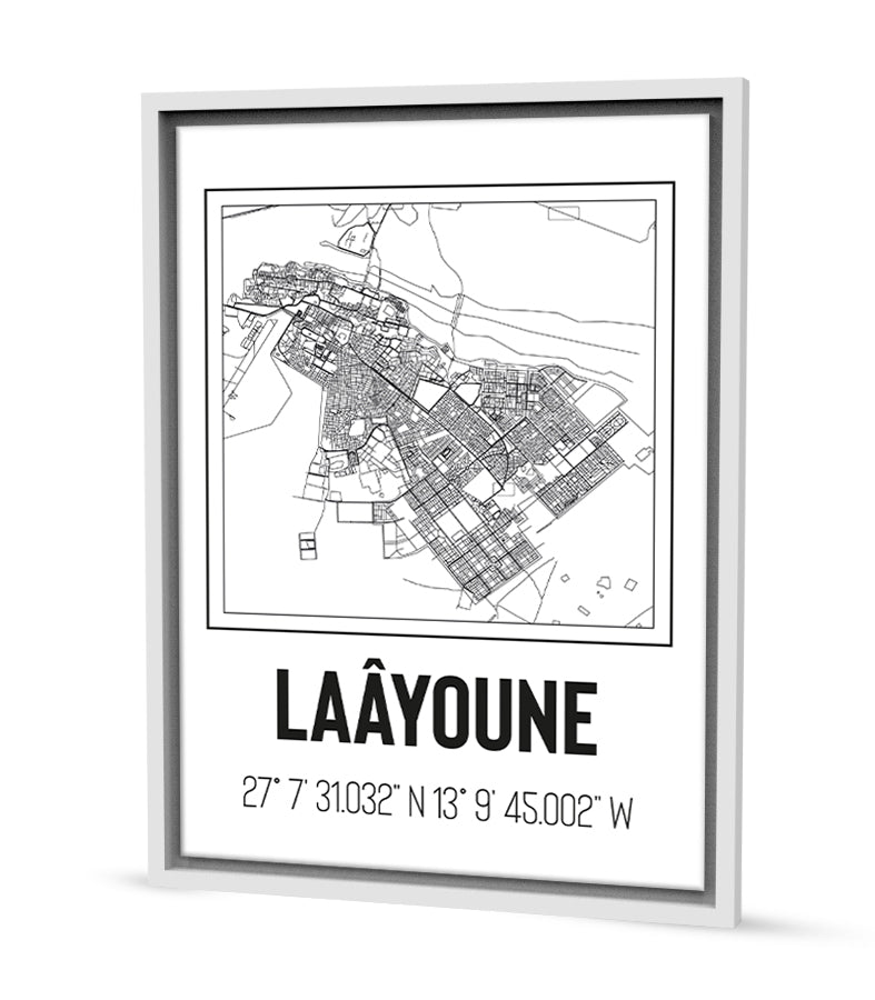 Tableau Décoratif &#39;Vue Cartographique de Laâyoune&#39;