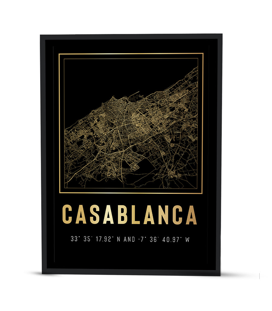 Tableau Décoratif - Casablanca : Cartographie Urbaine