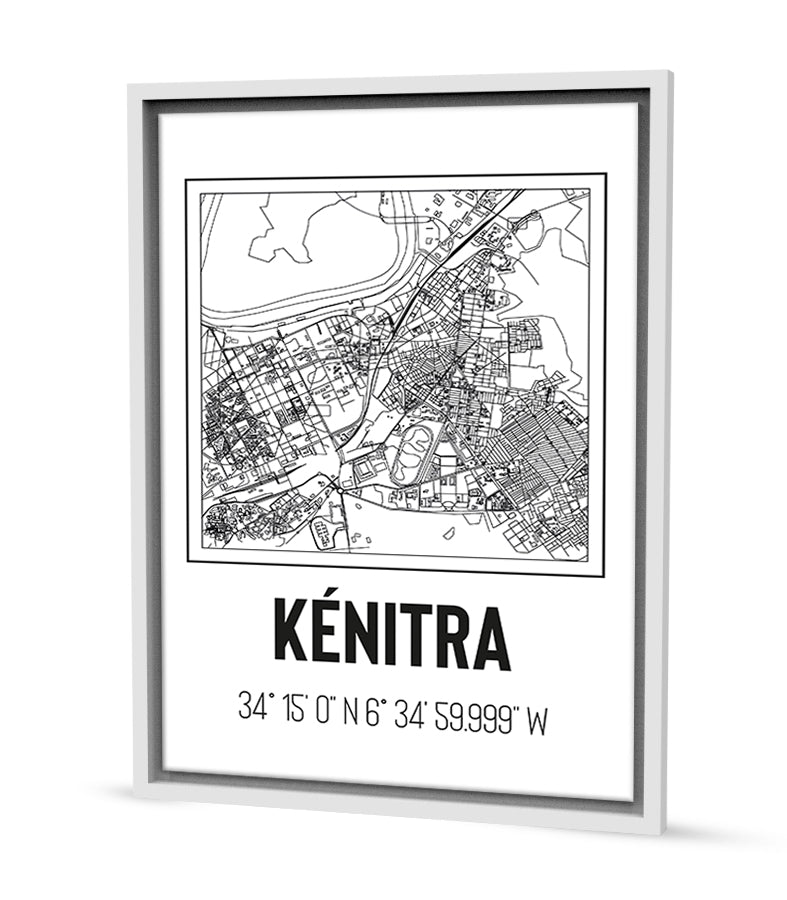 Tableau Décoratif &#39;Cartographie de Kénitra&#39;