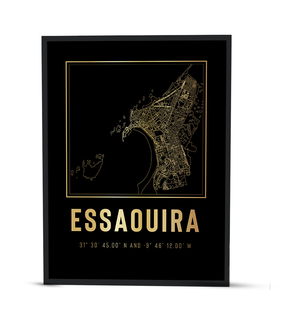 Tableau Décoratif - Essaouira : Ville en Cartographie