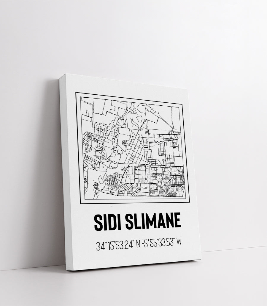 Tableau Décoratif Cartographique de Sidi Slimane