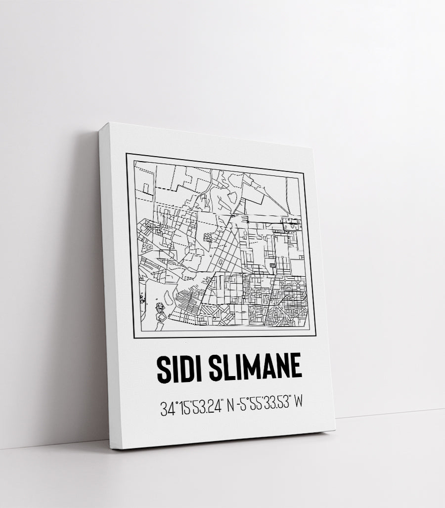 Tableau Décoratif Cartographique de Sidi Slimane