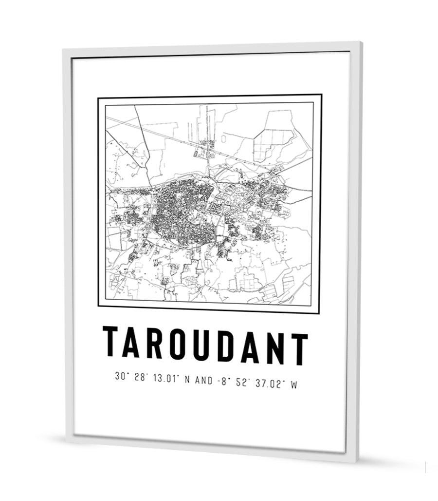 Tableau Décoratif Cartographique : Écho Urbain de Taroudant
