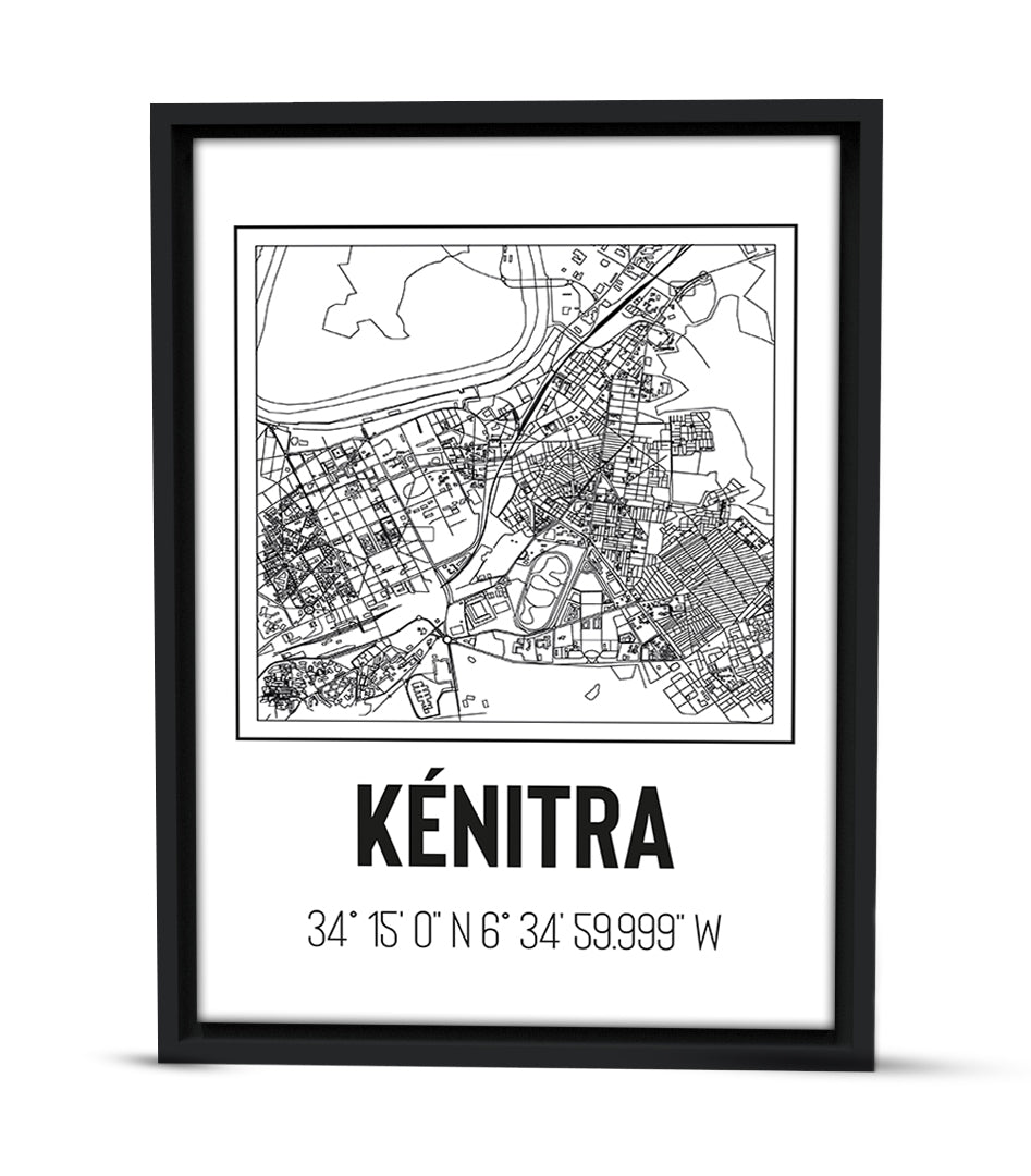 Tableau Décoratif &#39;Cartographie de Kénitra&#39;