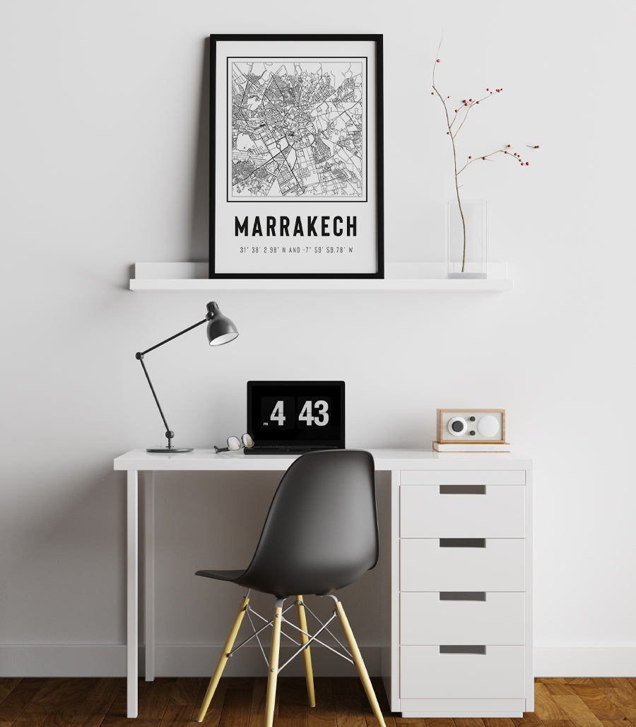 Tableau Décoratif - Marrakech en Cartographie
