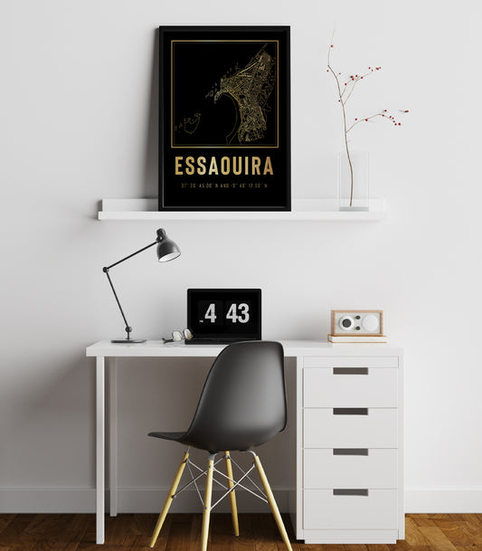 Tableau Décoratif - Essaouira : Ville en Cartographie