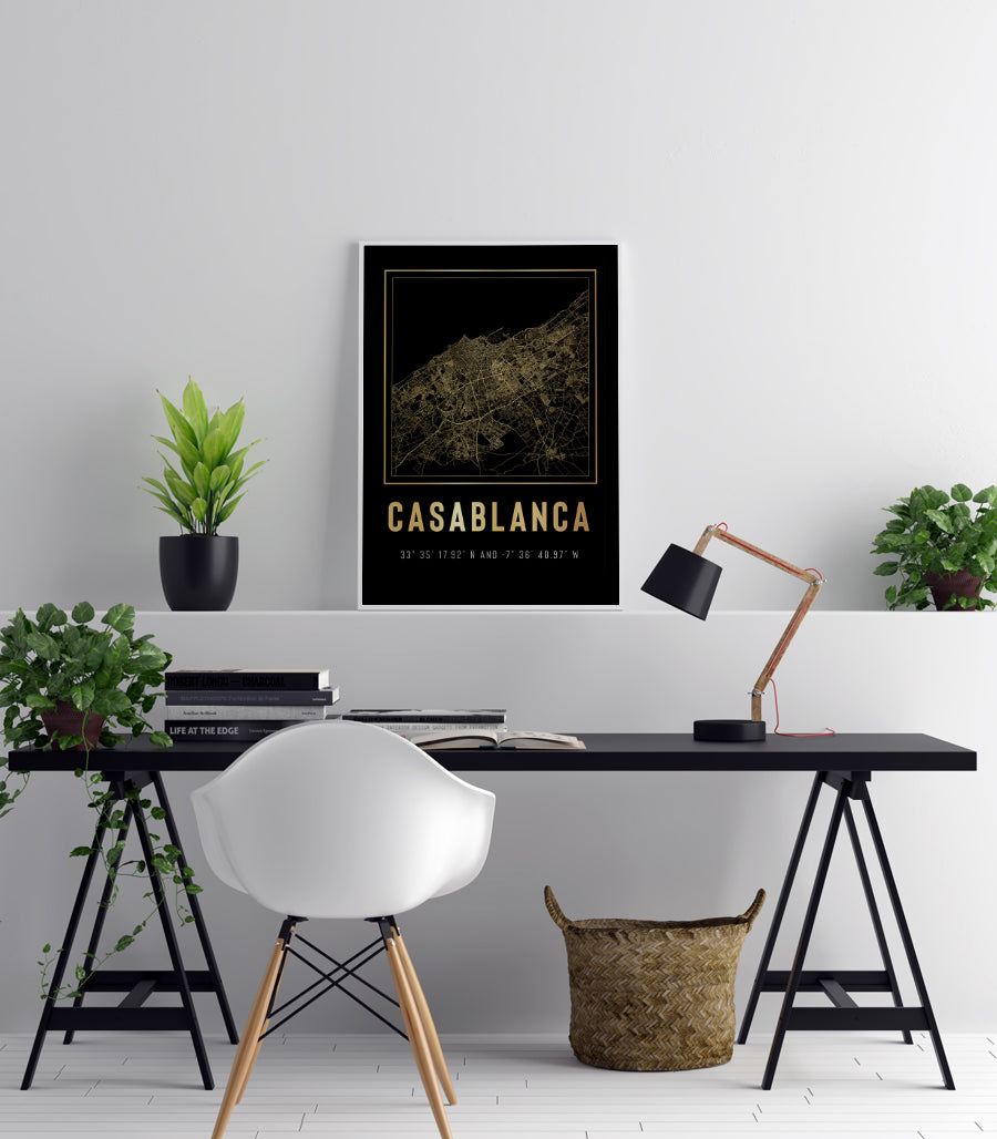 Tableau Décoratif - Casablanca : Cartographie Urbaine