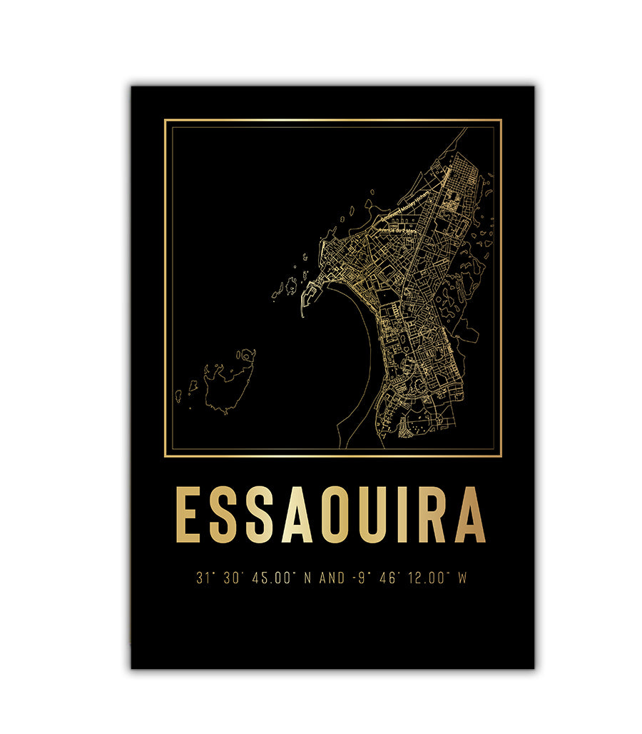 Tableau Décoratif - Essaouira : Ville en Cartographie