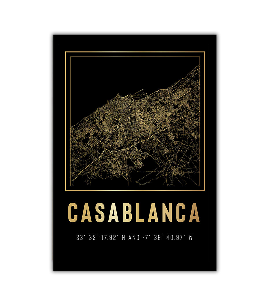 Tableau Décoratif - Casablanca : Cartographie Urbaine