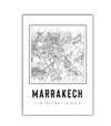 Tableau Décoratif - Marrakech en Cartographie