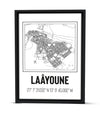 Tableau Décoratif &#39;Vue Cartographique de Laâyoune&#39;