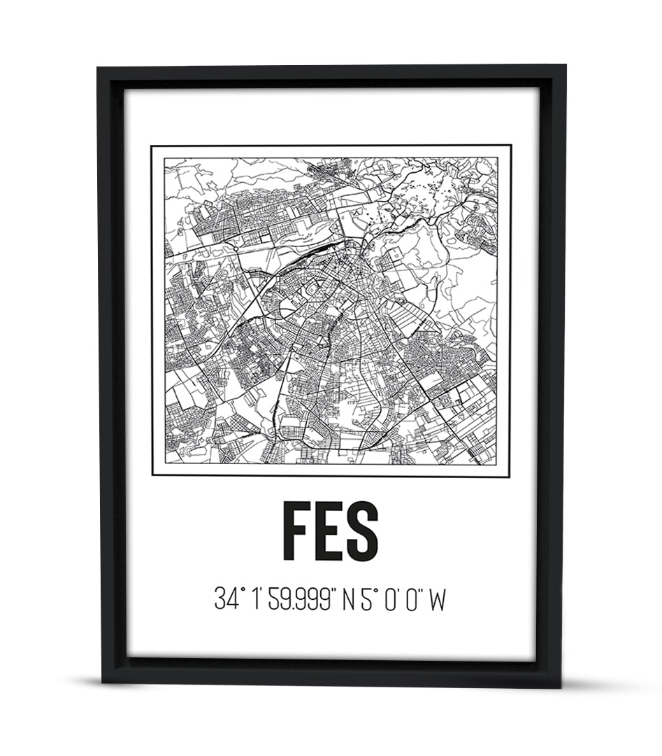 Tableau Décoratif des Plans Urbains de Fès