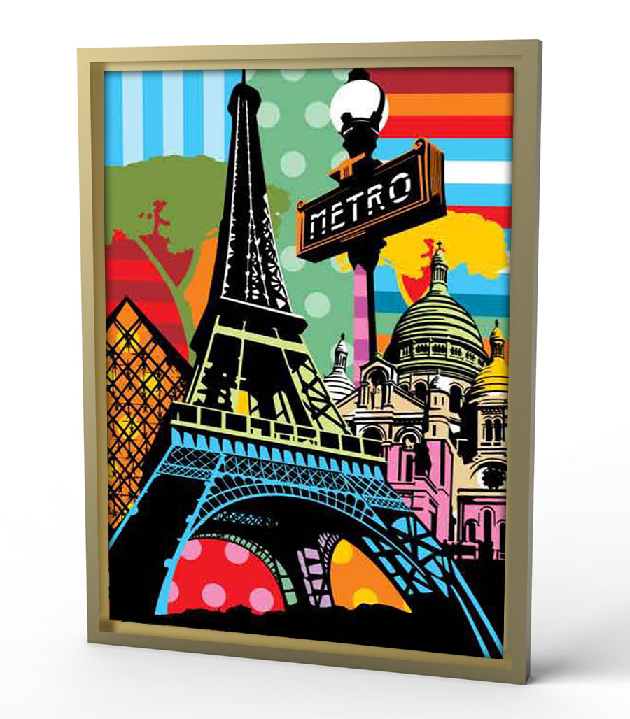 Paris en Pop Art : Un Tableau Décoratif Vibrant