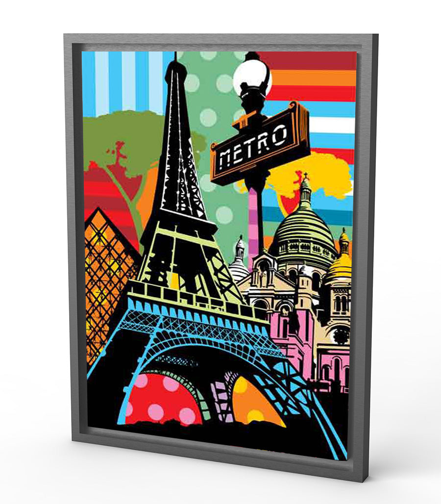 Paris en Pop Art : Un Tableau Décoratif Vibrant