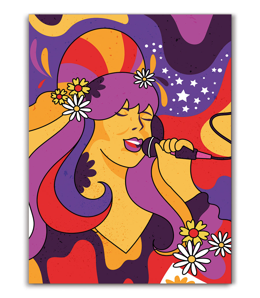 Tableau Décoratif - Chanteuse Psychédélique