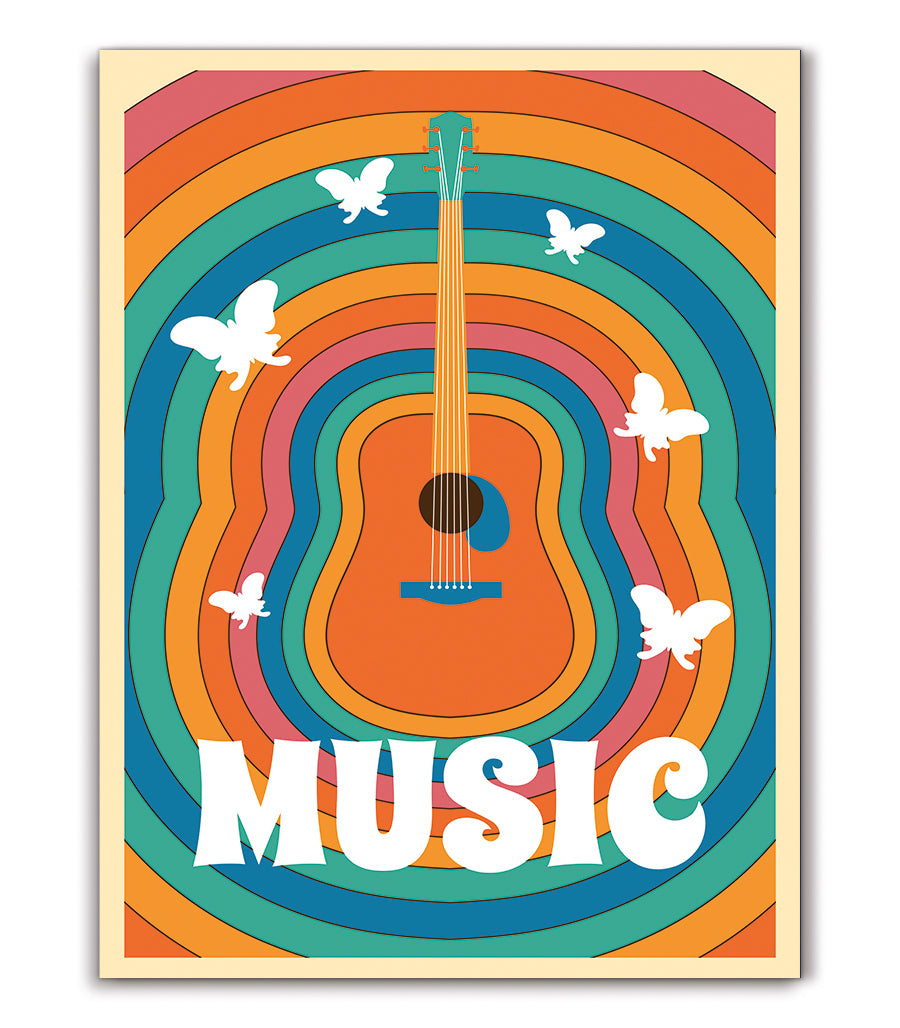 Tableau Décoratif - Music Style Rétro Arc-en-Ciel