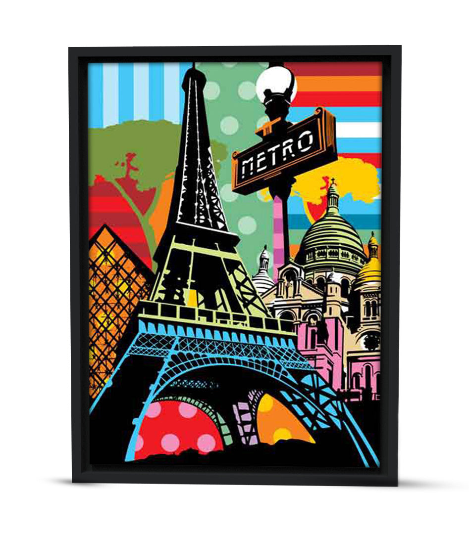 Paris en Pop Art : Un Tableau Décoratif Vibrant