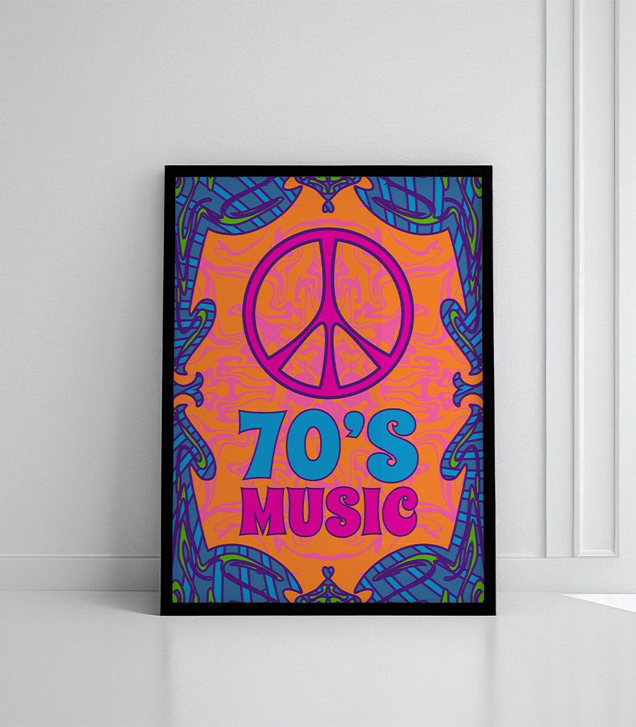 Tableau Décoratif - 70&#39;s Music Peace