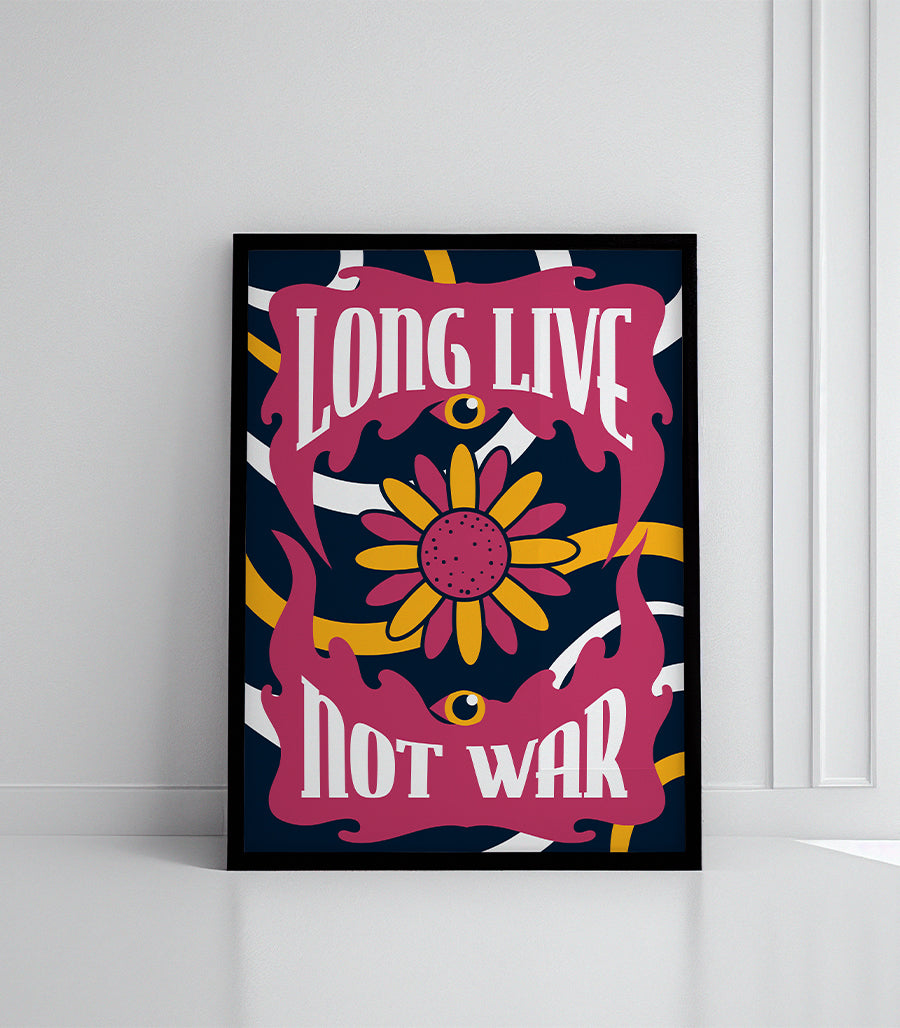 Tableau Décorative Psyché Love - Long Live Not War en Style Psychédélique