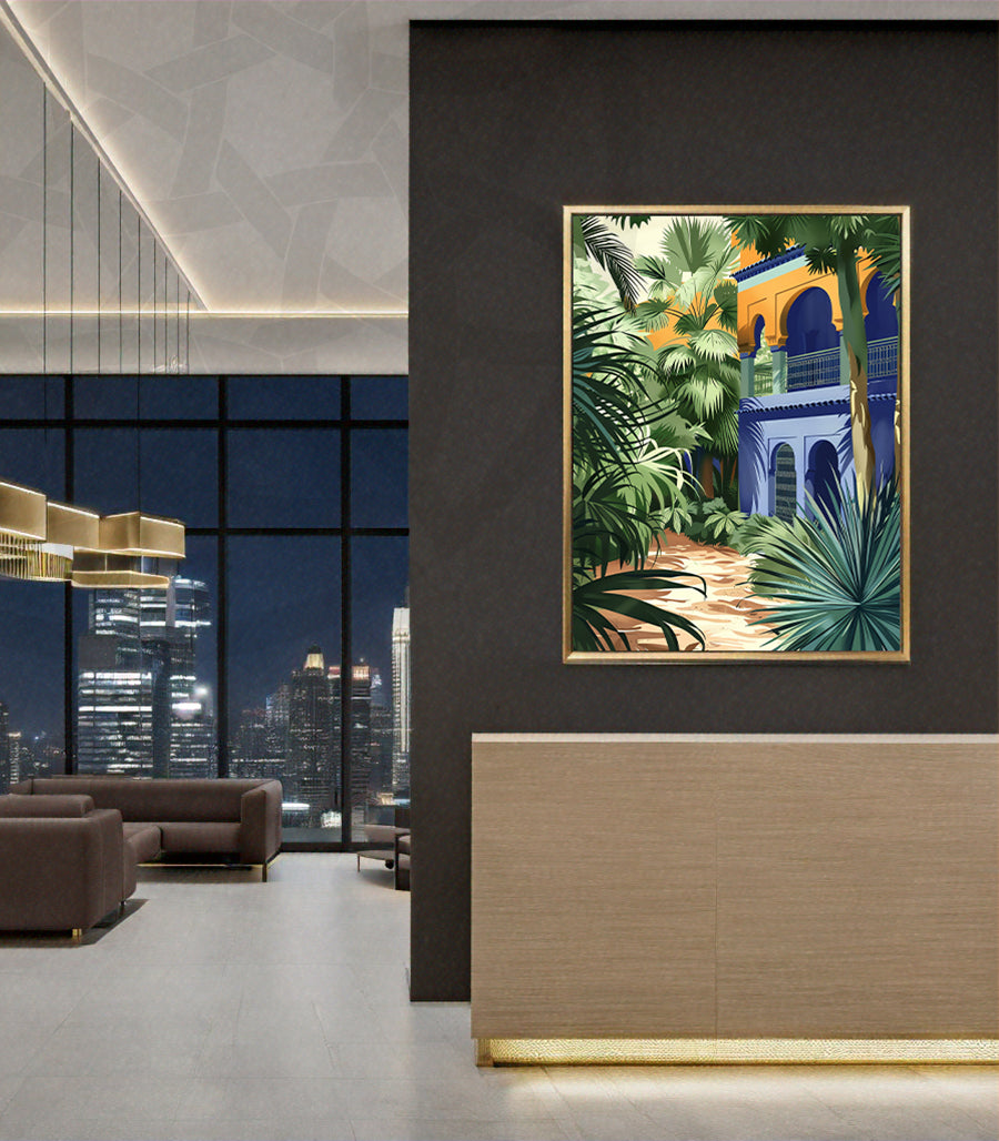 Tableau Décoratif : Jardin Majorelle de Nuit