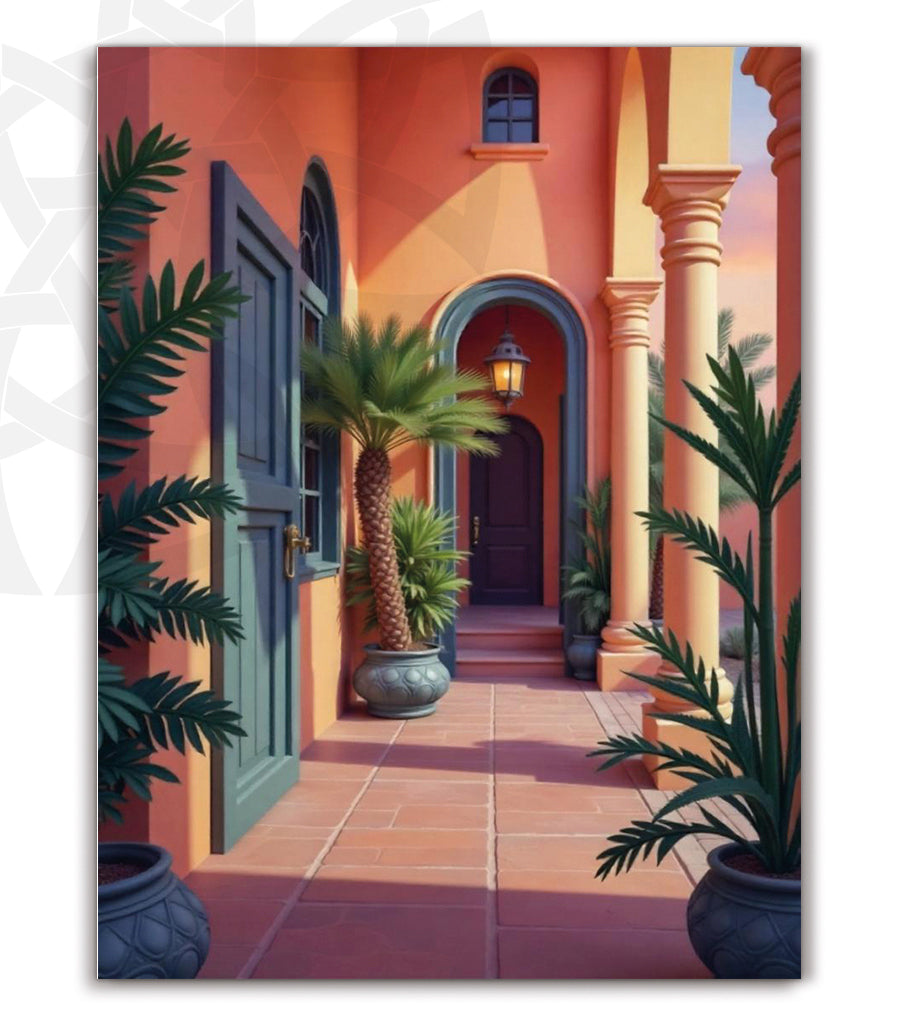 Tableau Décoratif : Charme d&#39;une Entrée Méditerranéenne