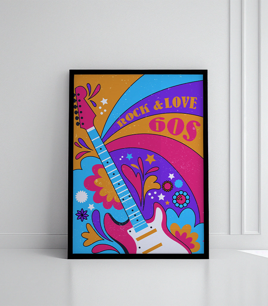 Tableau Décoratif - Rock &amp; Love 60s Style Rétro Psychédélique