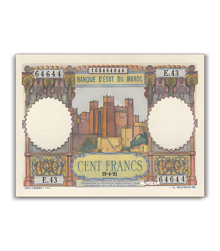 Tableau décoratif Billet de Cent Francs