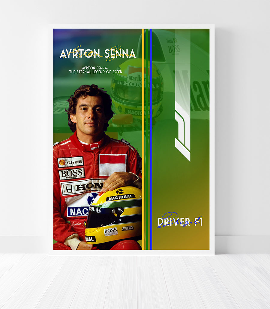 Tableau Décoratif - Ayrton Senna : La Légende Éternelle de la Vitesse