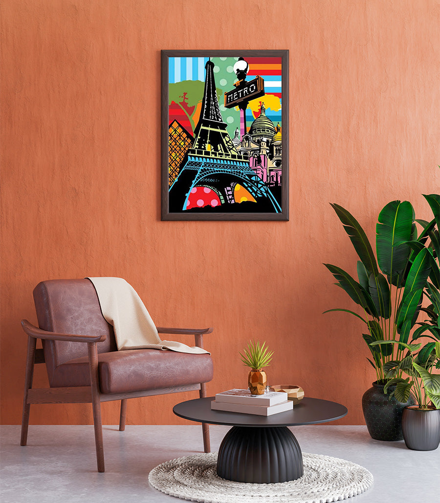 Paris en Pop Art : Un Tableau Décoratif Vibrant