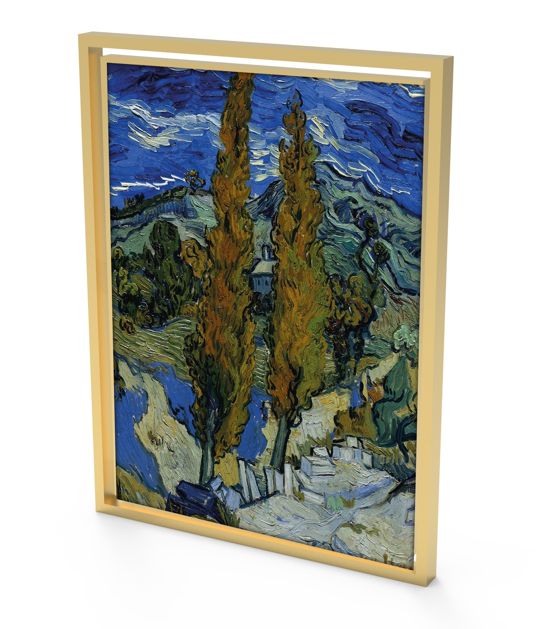 Tableau Décoratif Cypres sous le Ciel Azur