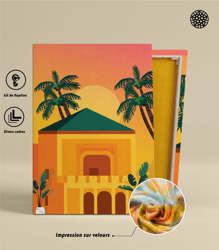 Tableau Decoratif Abstrait &quot;Reflets de la Ménara - Marrakech&quot;