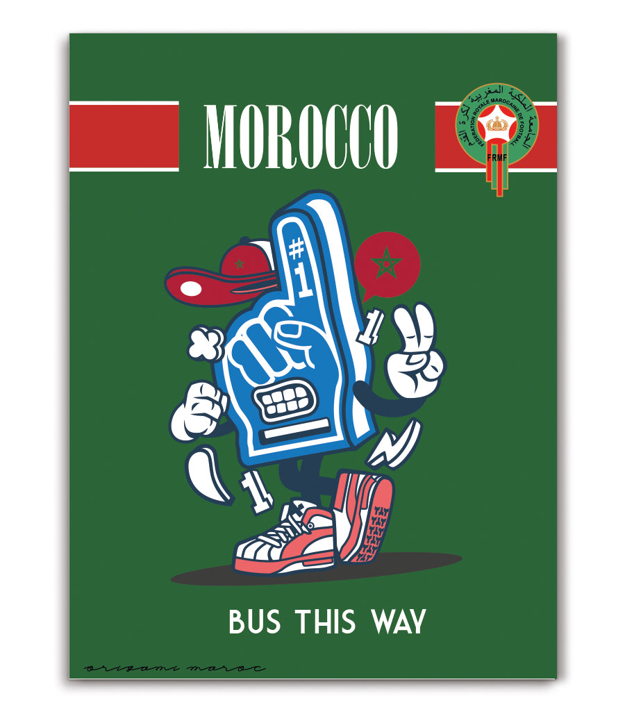 Tableau Décoratif : "Morocco #1 - Bus This Way"