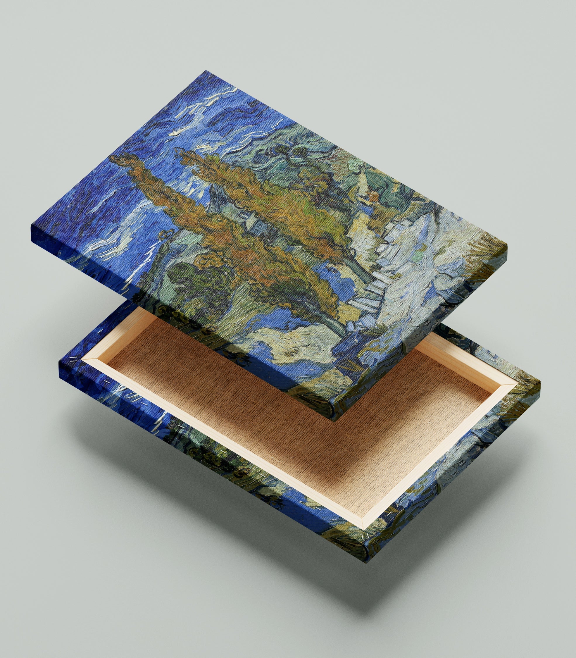 Tableau Décoratif Cypres sous le Ciel Azur