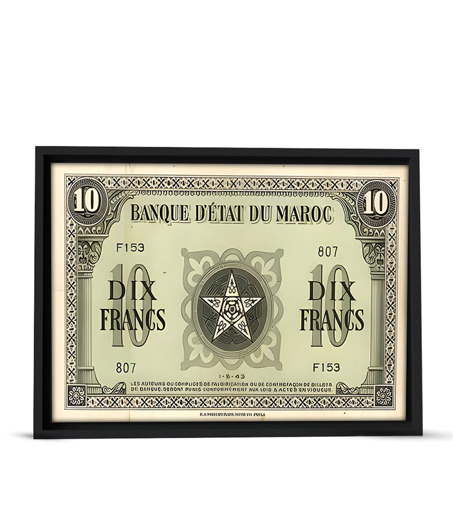 Tableau décoratif Billet de Dix Francs