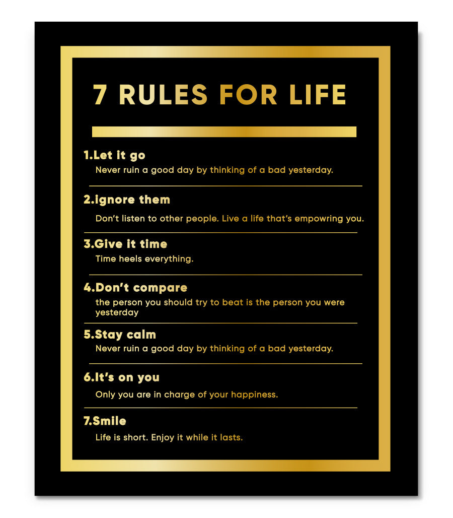 7 Règles pour la Vie Tableau Décoratif Moderne
