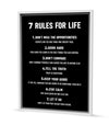7 Règles pour la Vie Tableau Décoratif
