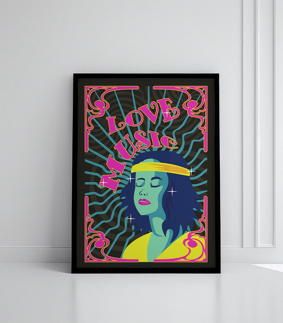 Tableau Décoratif - Love Music Psychédélique