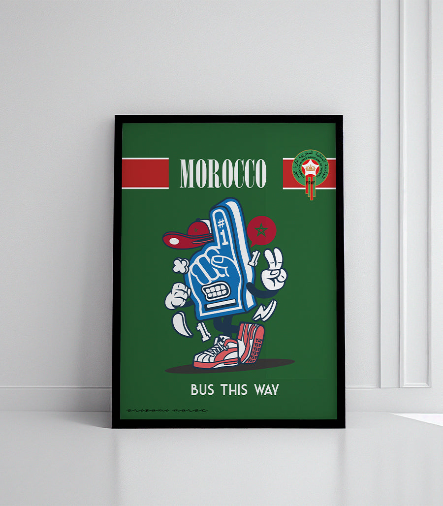 Tableau Décoratif : "Morocco #1 - Bus This Way"