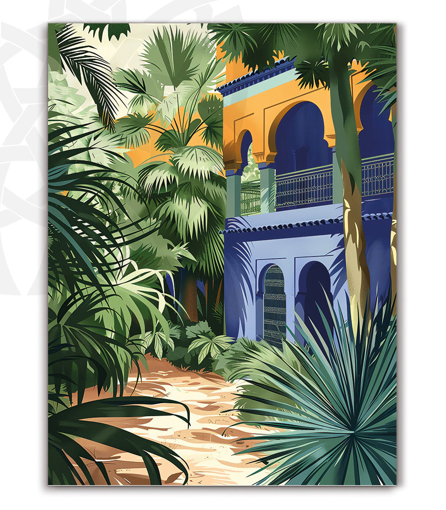 Tableau Décoratif : Jardin Majorelle de Nuit