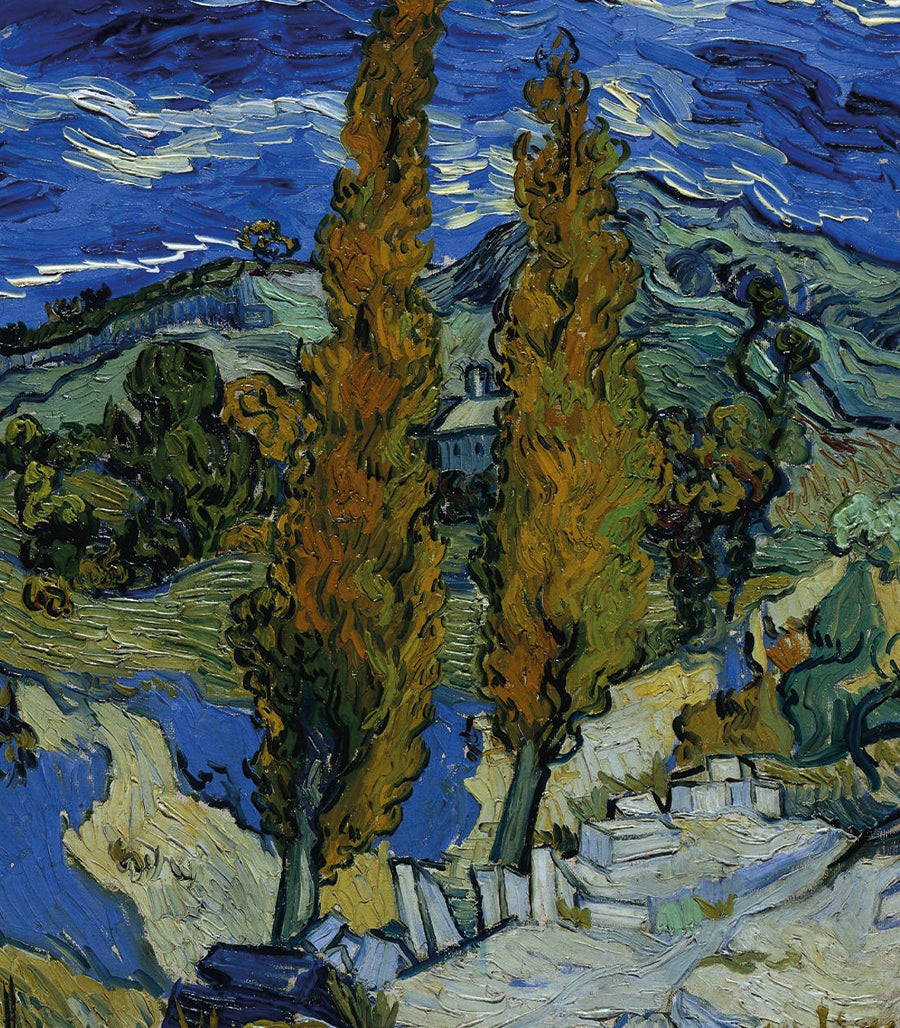 Tableau Décoratif Cypres sous le Ciel Azur