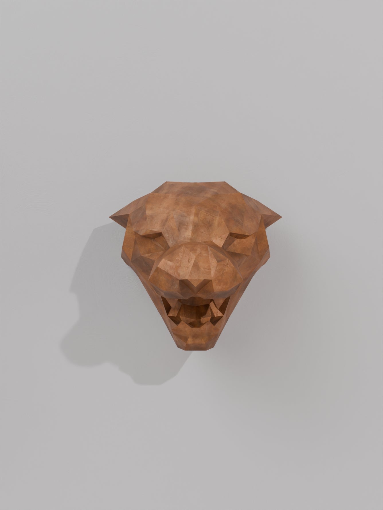 Sculpture murale – Tête de Tigre Polygonale