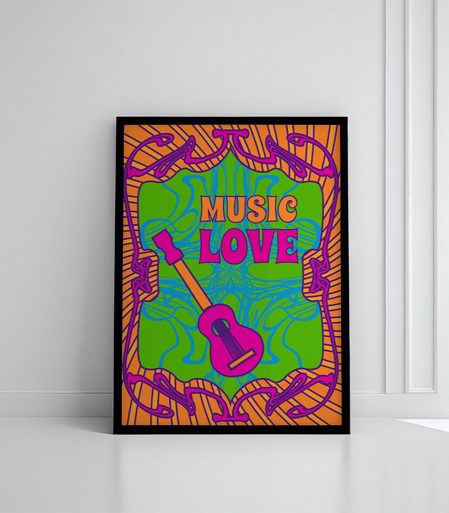 Tableau Décoratif - Music &amp; Love Psychédélique