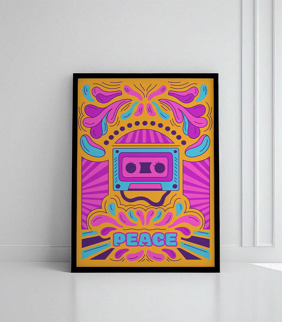 Tableau Décoratif - Peace Cassette Vintage